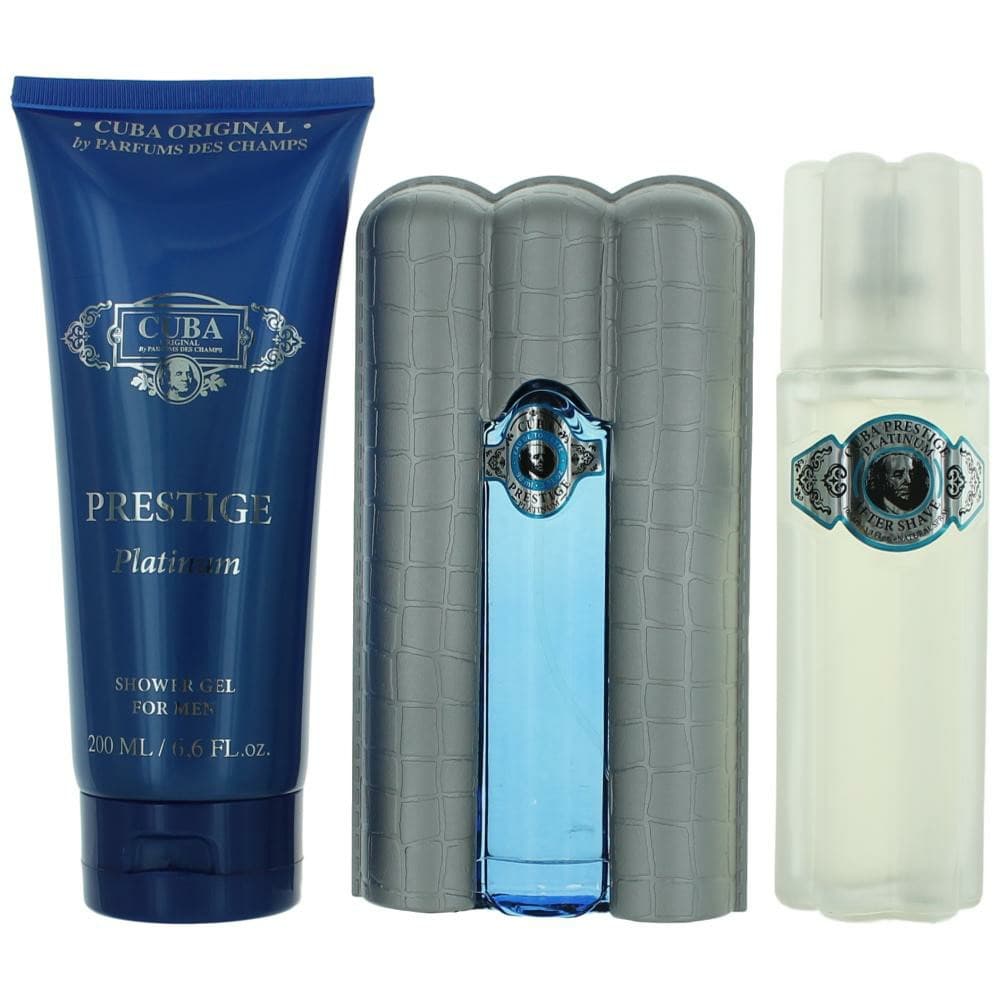 Cuba Prestige Platinum 3 Piece Gift Set For Men