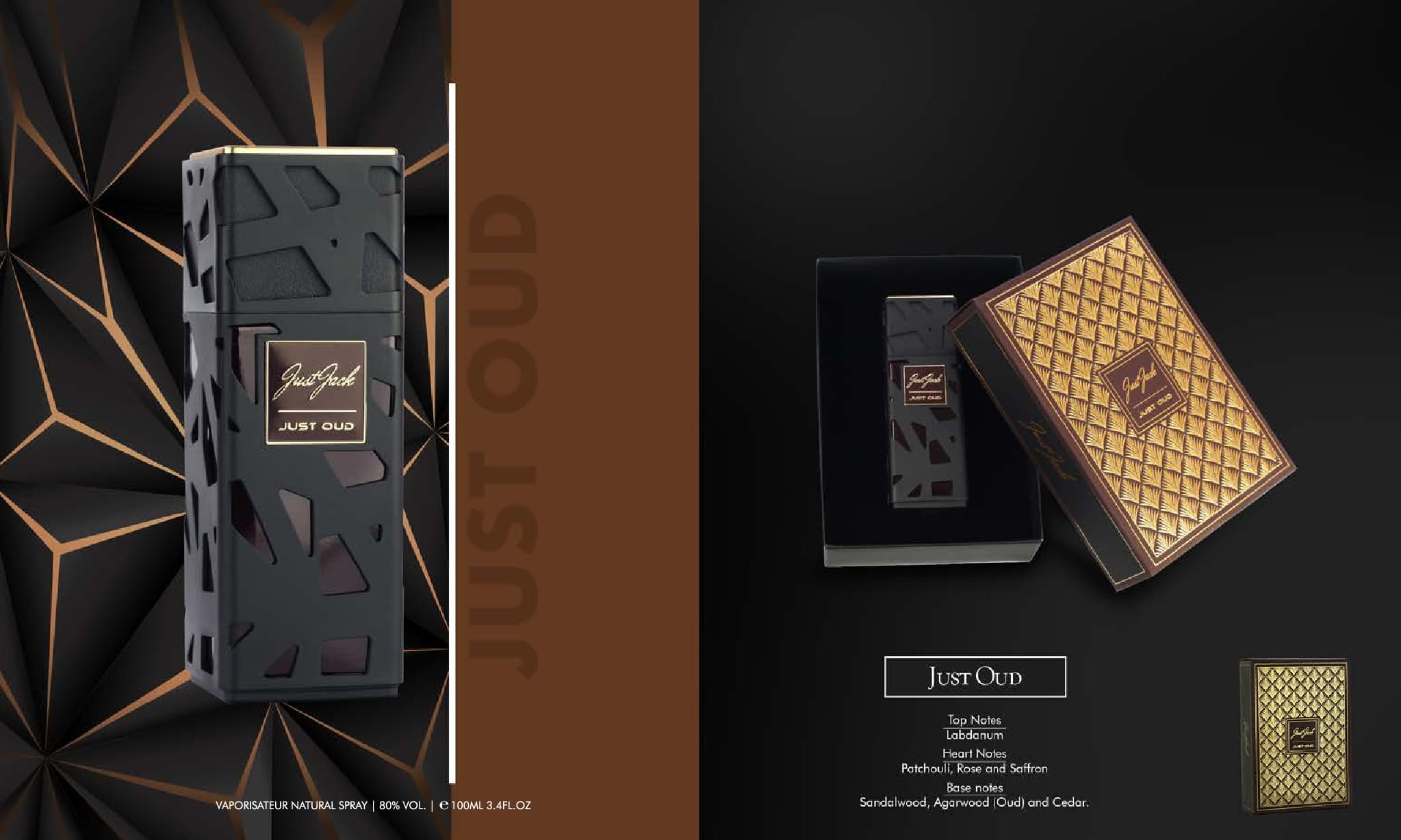 JUST JACK JUST OUD 3.4Oz Eau De Parfum Spray for Men