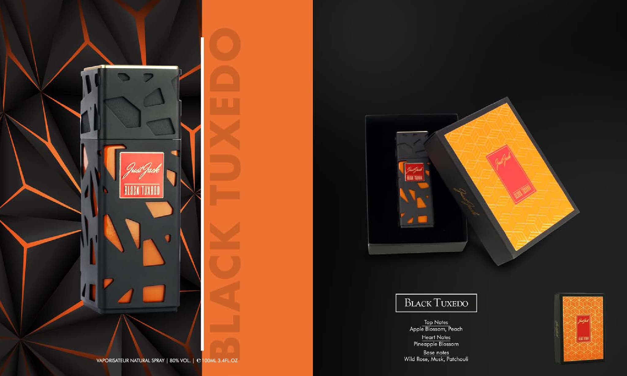 JUST JACK BLACK TUXEDO 3.4Oz Bundle Deal for Men (12 pack)