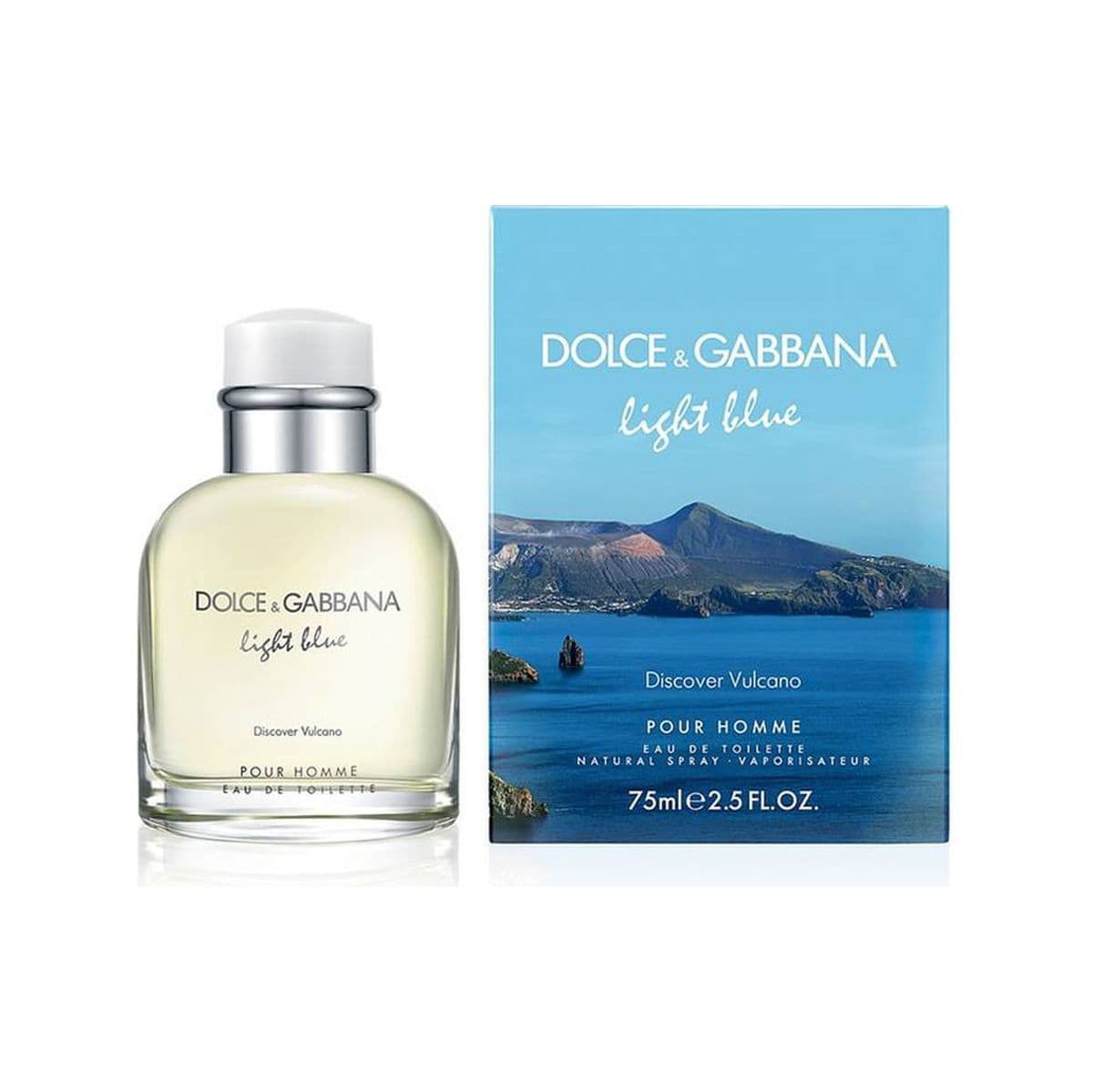 D&G Light Blue Discover Vulcano Pour Homme 2.5Oz Eau De Toilette For Men