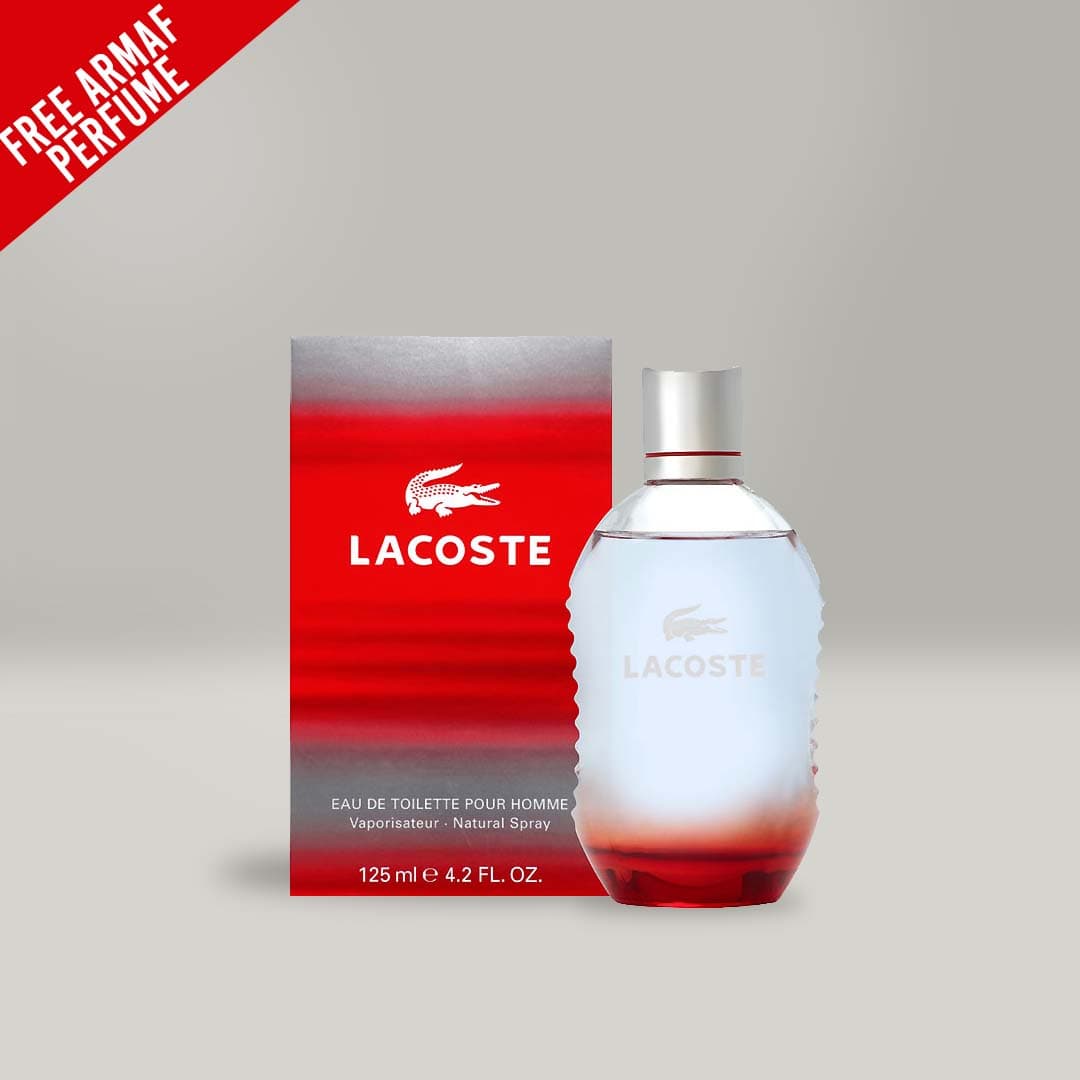 LACOSTE RED 4.2 Oz Eau De Toilette Bundle Deal For Men