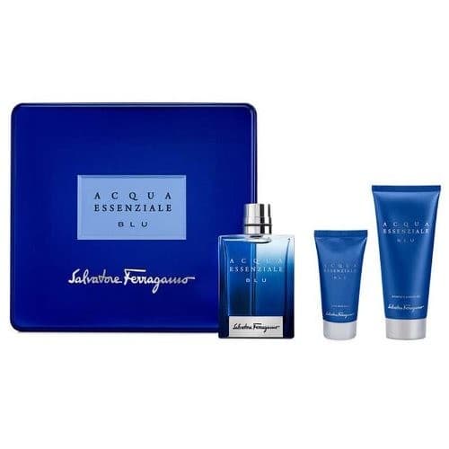 FERRAGAMO ACQUA ESENZIAL BLUE 3 Piece Gift Set For Men