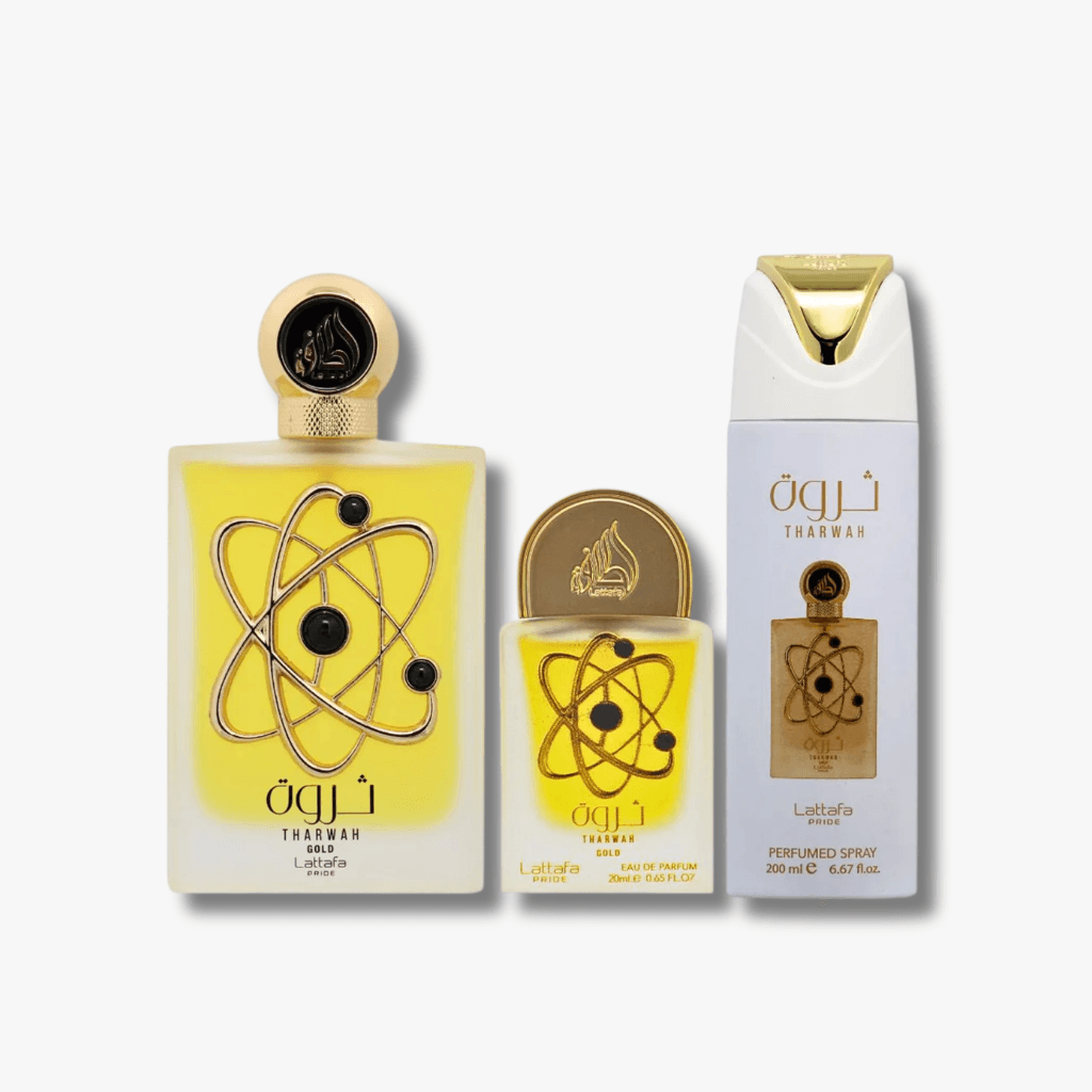 LATTAFA PRIDE THARWAH GOLD 3 Piece Gift Set For Men